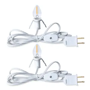 6 FT UL-Listed One LED Light Bulb Accessory Cord with On/Off Switch Plugs for Holiday Decorations
