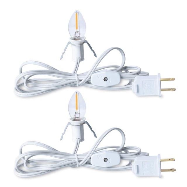 Outdoor Holiday Lighting UL-Listed 6 FT Accessory Cord with On/Off Switch Plugs One LED Light Bulb