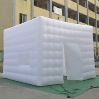 Tente de fête de mariage, Cube gonflable éclairé en plein air, lumière LED, événement, tente de boîte de nuit gonflable