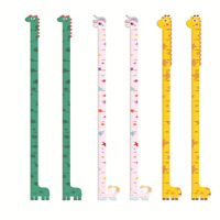 Autocollant mural de mesure de la hauteur de la girafe, règle, décoration de chambre d'enfant, chambre à coucher, dessin animé, auto-adhésif, imperméable, en PVC