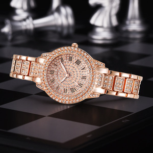 2023 Hip Hop Luxury Bling Iced Out Cuban Chain Bracelet <strong>Watch</strong> Wrist 18K <strong>Gold</strong> Plated Diamond Quartz <strong>Watch</strong> and Bracelet <strong>Set</strong> Women - Product Image 6
