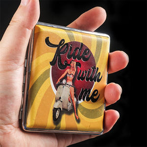 Accessoires de cigarettes grossières 20-pack boîte à cigarettes en cuir Pu imprimé double face pour hommes et femmes - Product Image 5