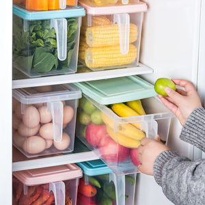 Plastic Fridge Organizer Bins Drawer Type Food Storage Container Kitchen Fridge Food Box With Handle