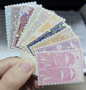 Printing Factory Custom Logo Personalized Private Label Holographic Star Film Postage Stamp - Product Image 1