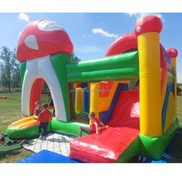 Château gonflable commercial en forme de champignon pour enfants, avec toboggan, pour l'extérieur ou l'intérieur, châteaux gonflables pour la location de fêtes
