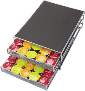 Support <span class=keywords><strong>pour</strong></span> machine à café à 2 niveaux Porte-dosette de 72 capsules avec <span class=keywords><strong>tiroir</strong></span> de rangement coulissant Organisateur de surface antidérapante Capsules <span class=keywords><strong>Dolce</strong></span> <span class=keywords><strong>Gusto</strong></span> - Product Image 1