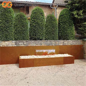 Fontaine carrée en acier corten en métal-Décoration extérieure de place publique - Product Image 3