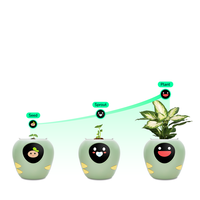 Pot de fleurs intelligent IA amélioré, robot animal de compagnie numérique interactif avec emojis et chat vocal, en plastique/ABS respirant, pour la maison/le bureau