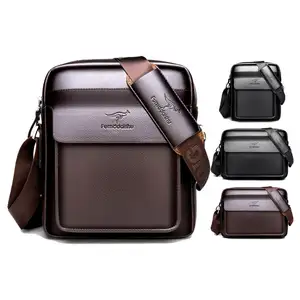 W203 grosir Logo khusus kantor pria kulit kecil bahu 15.6 inci tas kerja tas pria bisnis tas kurir Laptop