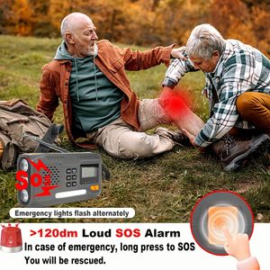 Nouvelle <span class=keywords><strong>radio</strong></span> numérique AM/FM à manivelle solaire d'urgence 2000 mAh avec prise casque, lampe torche LED et batterie externe - Product Image 4