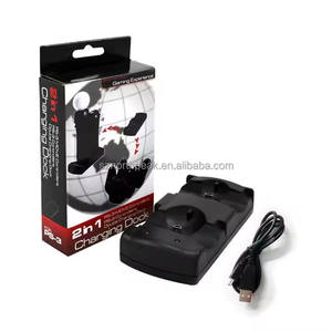 Base de Carga Dual USB 2 en <span class=keywords><strong>1</strong></span> para Controlador de Movimiento de <span class=keywords><strong>PS3</strong></span>, Soporte de Carga con Alimentación para Joystick de <span class=keywords><strong>PS3</strong></span> - Product Image 1