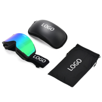 Masque de ski sans monture, lunettes de sport, bande élastique réglable, magnétique personnalisé, vente en gros, noir