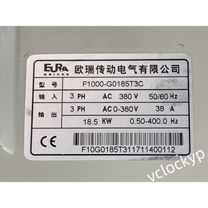 1PC EURA Inverter F1000-G0185T3C 18.5KW 380V d'occasion - Product Image 2