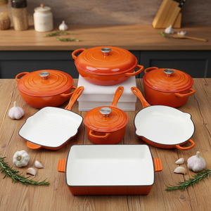 Ensemble de 11 ustensiles de cuisine très vendus : casseroles et poêles en fonte, faitout, poêle à frire antiadhésive, faitout à ragoût, sain et durable - Product Image 5