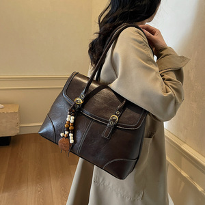 Bolso de Hombro de Alta Gama, Único, Tipo Bandolera, para Motocicleta, con Asa Superior, Estilo Retro, para Oficina, Tipo Francés, para Mujer - Product Image 6