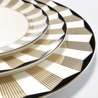 Bols modernes en porcelaine céramique, vaisselle Fine de luxe chinois bord doré service de table, maison service de vaisselle blanche, vente en gros 4 pièces