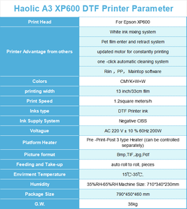 Haolic pink Dtf <strong>Printer</strong> A3 XP600 Print Head with White <strong>Ink</strong> Circulation Inkjet <strong>Printer</strong> for T-Shirt A3 Dtf <strong>Printer</strong> - Product Image 6