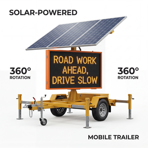 Remolque con Señalización <span class=keywords><strong>de</strong></span> Mensajes Variables, Pantalla LED Personalizada 2025, Fácil Instalación, Alto Brillo, Aprobado por MUTCD, Alimentado por Energía Solar, Profesional - Product Image 1