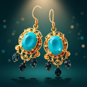 VVLCO JEWELLERY GEMSTONE Luxury Style 925 Sterling Silver Women's Vintage <b>Drop</b> Earrings Handmade Rhodium Plated Blue Fashion - Product Image 4