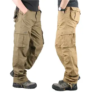 Factory Direct Custom thrift Cargo Pants set 100% Cotton Multi Pocket men's pants trousers cargo