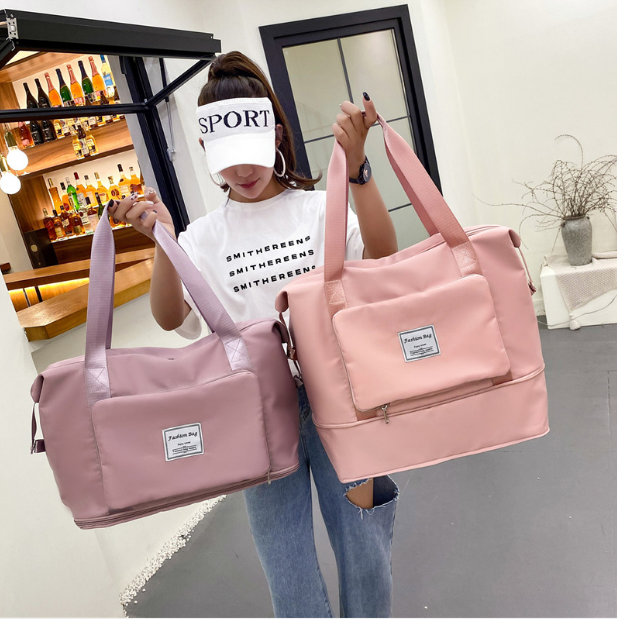 Модные новые розовые спортивные сумки большой вместимости с логотипом под заказ для мужчин и женщин, водонепроницаемая Спортивная Дорожная Спортивная Сумка для женщин