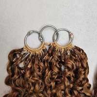 Extensions de cheveux humains brésiliens vierges au crochet, cheveux plume, tressage invisible à la machine, double trame, couleur permanente # 4 # 27 # 30 boucles