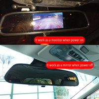 Moniteur de rétroviseur de voiture LCD 5,0 pouces avec cadre de plaque d'immatriculation européenne et caméra de recul infrarouge - Caméra de recul pour véhicule