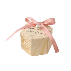 Wholesale Luxury Paper Board Hexagon Shape Chocolate Candy <strong>Box</strong> Birthday <strong>Weeding</strong> Day Present Gift Packaging <strong>Box</strong> with Pearl - Product Image 1