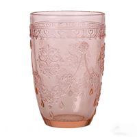 Verre à cocktail vintage en relief multicolore, design collier, rose, bleu, vert, ambre, pour boire du jus, verrerie de restaurant