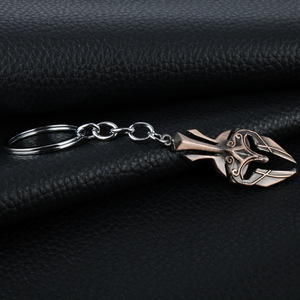 Nuova Collana Portachiavi Elmo Spartano Maschera Portachiavi Gioielli Portachiavi in Metallo per Auto Donna Uomo Supporto Anello - Product Image 3