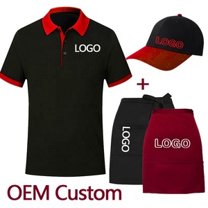 Logo personalizzato del ristorante Polo Design Hot Pot grembiule Fast Food Pizza Hotel da lavoro Polo t-Shirt con cappelli da Baseball uomo - Product Image 3