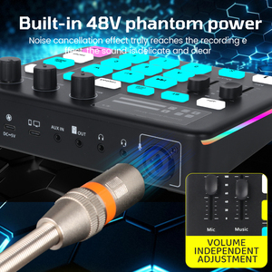 RJ-F1 игровой микшер RAYHAYES, звуковая карта, аудиоинтерфейс для смартфонов, ноутбуков, потоковых игр - Product Image 5