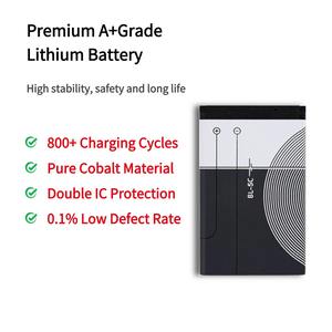 Batterie rechargeable Li-ion BL-5C 800mAh pour 3110c <span class=keywords><strong>1100</strong></span> 1110 1200 1600 2300 2600 2610 2626 3100 3120 6230 |   Télé<span class=keywords><strong>phone</strong></span> portable - Product Image 3