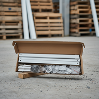 Ensemble de rail de rideau télescopique réglable en aluminium blanc thermolaqué, robuste, pour l'installation de rideaux coulissants