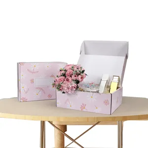 Kotak bungkus Hadiah 12x9x4 dengan tutup 20 Pak, kotak pengiriman hadiah bunga merah muda untuk ulang tahun, pernikahan, suvenir pesta, hari jadi atau untuk