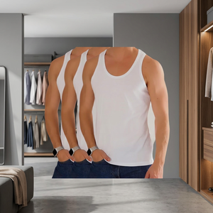 Débardeur de sport en coton 100 % respirant pour homme, tricoté, grande taille, couleur unie, prix abordable, design personnalisé, vente en gros - Product Image 4