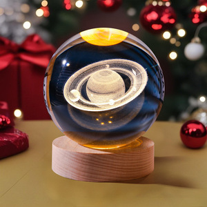 3D Art sfera di cristallo lampada luminosa sfera di cristallo decorazione sistema solare luci notturne prezioso regalo - Product Image 4