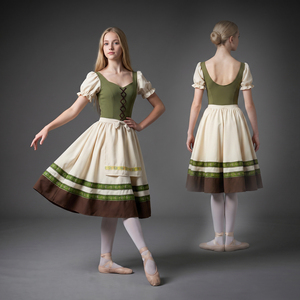Costume de ballet paysan personnalisé Giselle Coppelia, tutu romantique pour filles et femmes, robe de ballet pour spectacle théâtral - Product Image 1