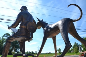 Venta al por mayor de la fábrica de jardín al aire libre decoración de metal de bronce Marmaduke y <span class=keywords><strong>caricaturista</strong></span> estatua - Product Image 2