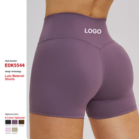 Shorts de sport taille haute pour femme à séchage rapide avec logo personnalisé, effet push-up, pour fitness et yoga