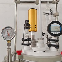 Réacteur en verre à double enveloppe ultrasonique de 50 L pour laboratoire pilote, équipement de réaction par condensation avec pompe à vide
