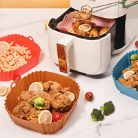 Accessoire de cuisine réutilisable en silicone, moule à pâtisserie, plateaux de four, doublures pliables en silicone pour friteuse à air, forme carrée