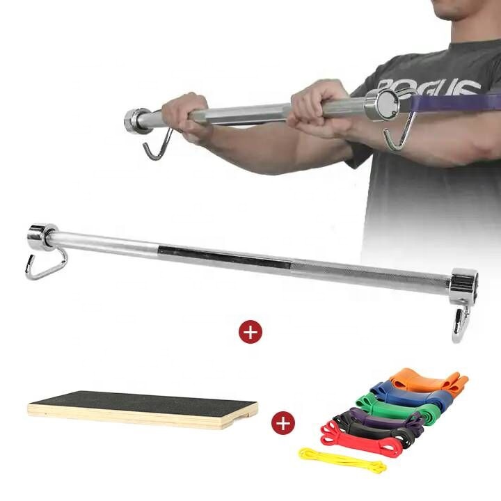 Tay Cầm Thanh Ngắn Bằng Thép OEM Cho Dây Kháng Lực 30 "/35.4"/38.5 "Chiều Dài Tập Gym Tại Nhà Thanh Kháng Lực Tập Thể Dục X3