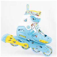 Rollers en Ligne Professionnels à 4 Roues Freestyle pour Enfants, Ensemble d'Équipement de Protection, Taille Ajustable pour Garçons et Filles