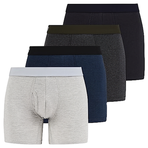 Sous-vêtements pour homme en spandex/coton, boxers confortables et respirants, coupe mi-taille, impression de logo personnalisée, boxers embossés pour homme - Product Image 2
