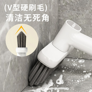 Rotating <b>Gap</b> Cleaning Brush Nylon Bristles For Bathroom Toilet Tile Floor Cracks Washbasin Cleaning - Product Image 1