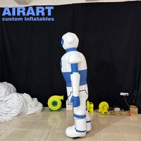 Costume de défilé gonflable sur mesure blanc et bleu, costume de mascotte robot astronaute gonflable imprimé sur mesure