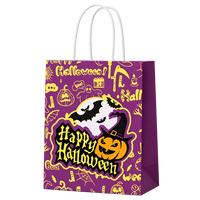 Sacs cadeaux en papier kraft personnalisés pour Halloween avec votre propre logo pour la vente au détail saisonnière et l'emballage de boutiques