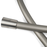 Tuyau de douche en silicone de qualité supérieure, gris sablé, flexible, avec noyau anti-torsion et surface lisse