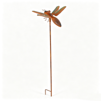 Piquets de jardin en métal personnalisés en forme d'abeille, sculpture en métal rouillé pour la décoration extérieure de la cour, du jardin et des parterres de fleurs